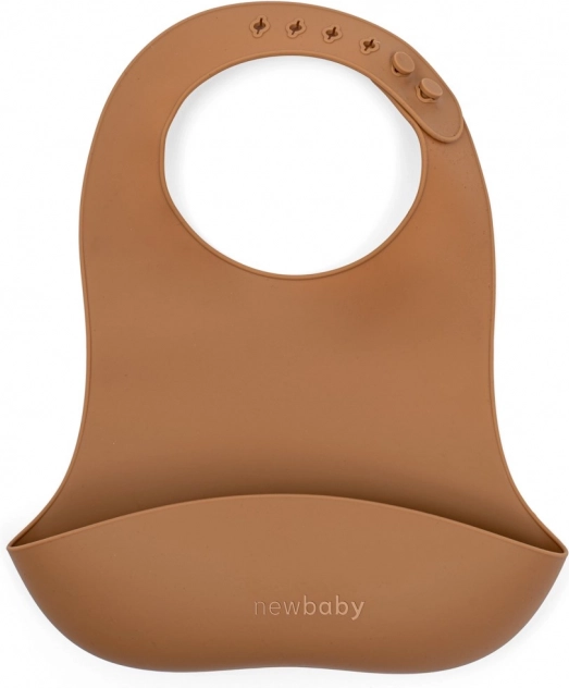 Silicone Bib New Baby Brown