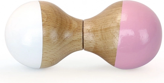 VILAC hochet en bois pour bébé, blanc-rose