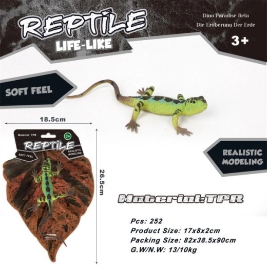 Rubberen groene hagedis 17 cm