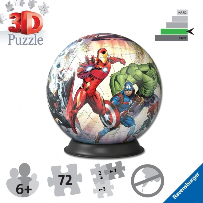 Puzzle-Boule Marvel : Avengers 72 pièces