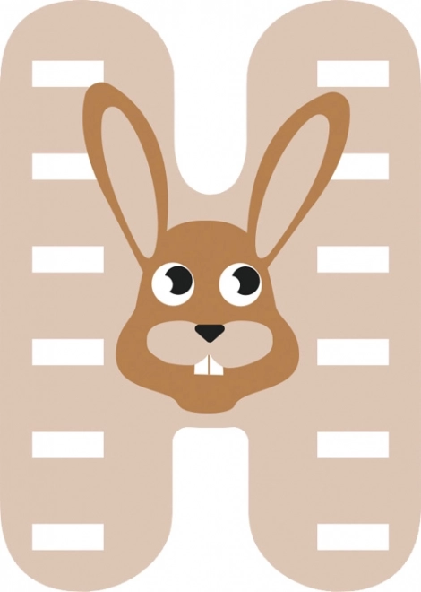 Wooden Letter H with Hare
