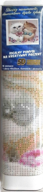Diamantschilderij set - verliefde kittens met strik