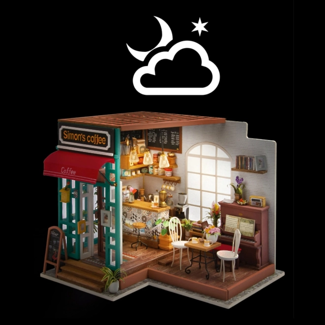 Šimonova koffiehuis - Doe-het-zelf Miniatuur koffiehuis in een poppenhuis