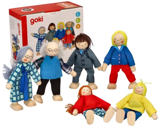 Goki wooden doll family for dollhouse