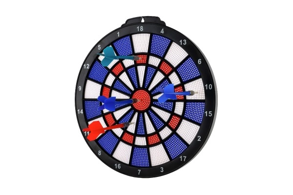 Clear dartboard with colored sectors