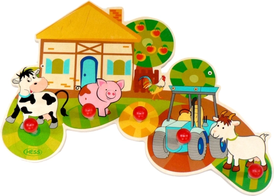Hess wooden wall hook rack Farm Life, 5 hooks