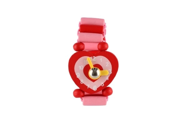 Horloge hout armband 7cm mix soorten/kleuren met standaard