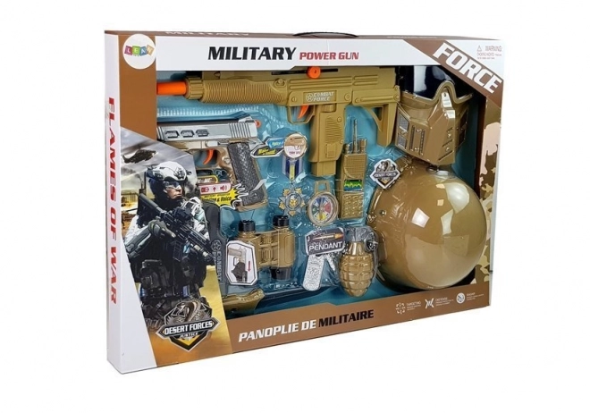 Set militaire Armes avec masque Casque Grenade Son