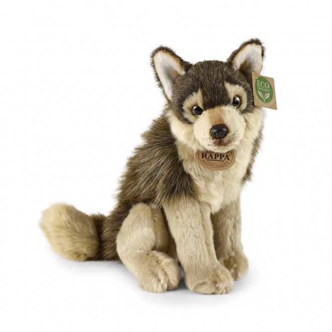 Rappa Pluchen Zittende Wolf 28 cm ECO-VRIENDELIJK