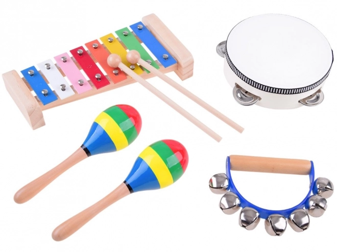 Houten muziekinstrumentenset voor kinderen
