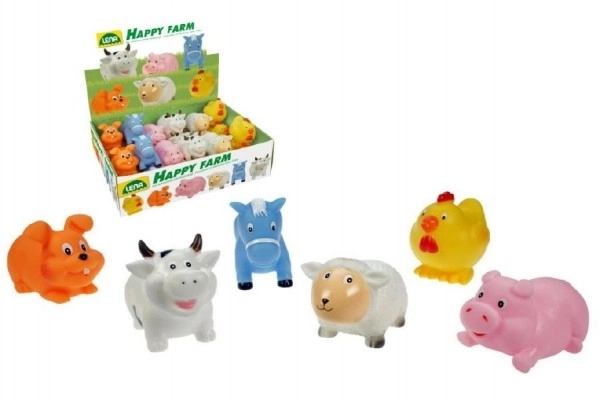 Vrolijke spuitende rubberen dieren 7 cm