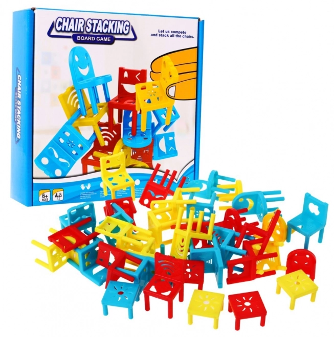 Behendigheidsspel "Stoelen Toren" voor kinderen 3+ en volwassenen + stapelconstructie