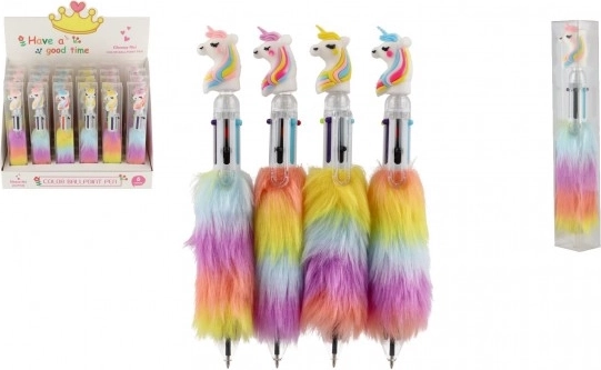 Stylo peluche licorne, stylo 6 couleurs 16 cm