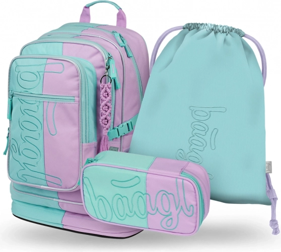 Ensemble scolaire Baagl Cubic Sweet : sac à dos, trousse, sac