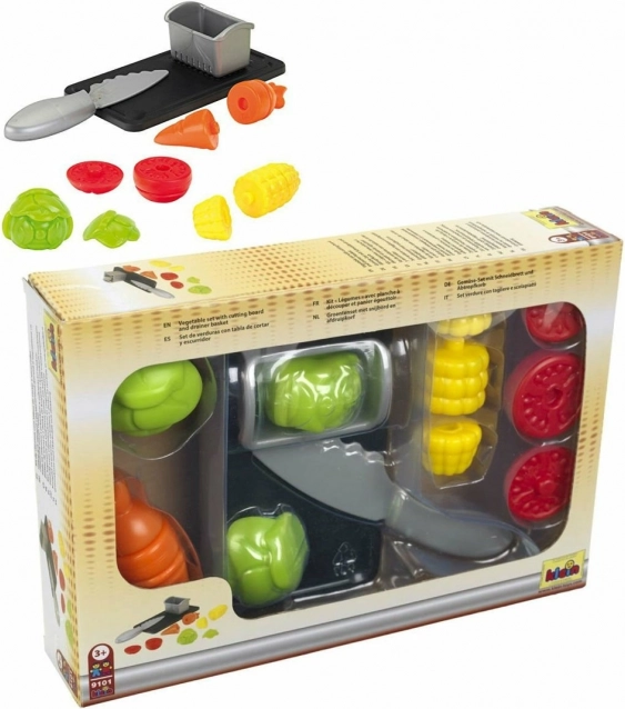 Vegetable set with cutting board and knife