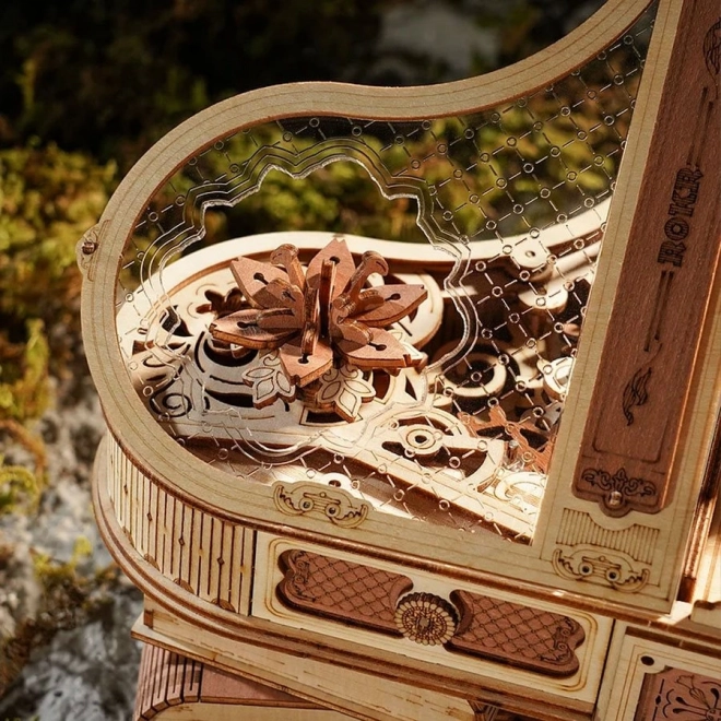 RoboTime 3D Houten mechanische puzzel Magische piano (elektrische aandrijving)