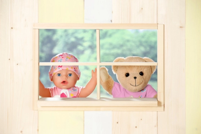 Teddybeer BABY born, roze kleding