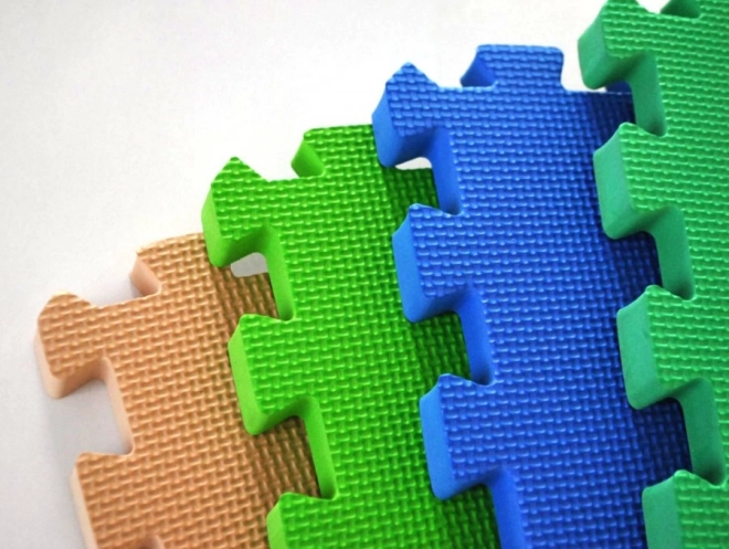 Beiger Schaumstoff Kinderteppich mit Rändern