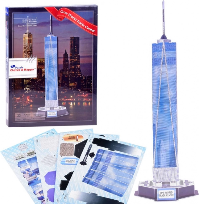 3D-puzzel One World Trade Center – papieren model zonder lijm, 23 stukjes
