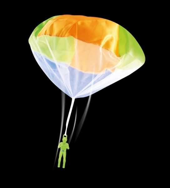 Gloeiende parachutist met parachute 12 cm