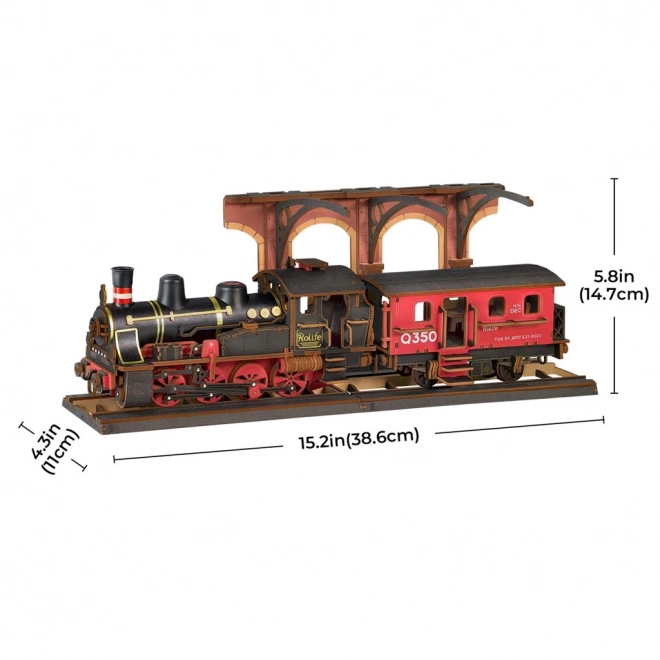 RoboTime 3D houten puzzel Vintage stoomlocomotief