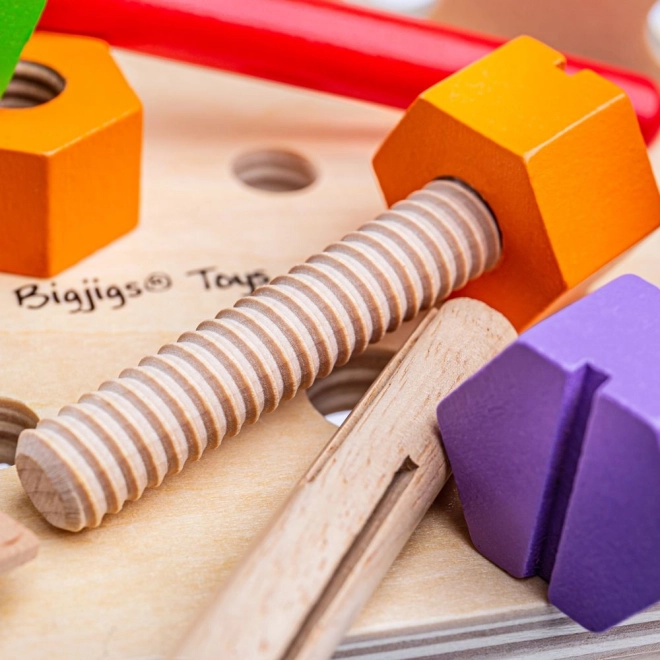 Wooden Workbench and Tool Carrier 2-in-1 Bigjigs Toys