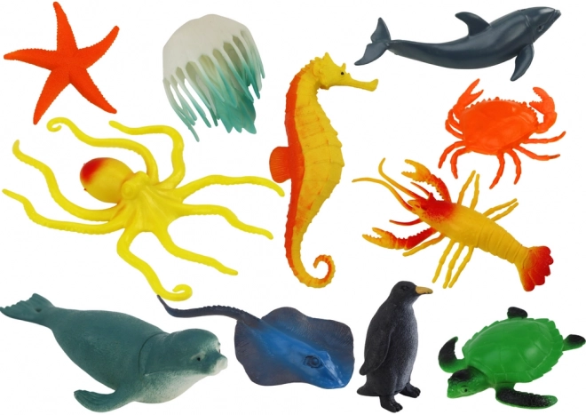 Set van onderwaterfiguren van zeedieren 12 stuks