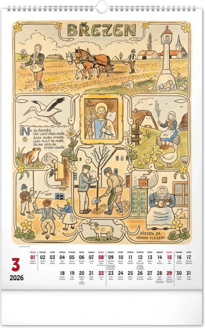 Wall Calendar Josef Lada 2026