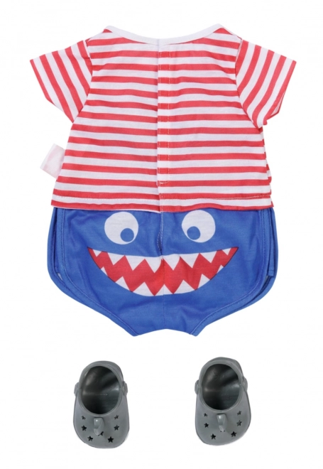 BABY born Pyjamapakket en pantoffels, blauw, 43 cm