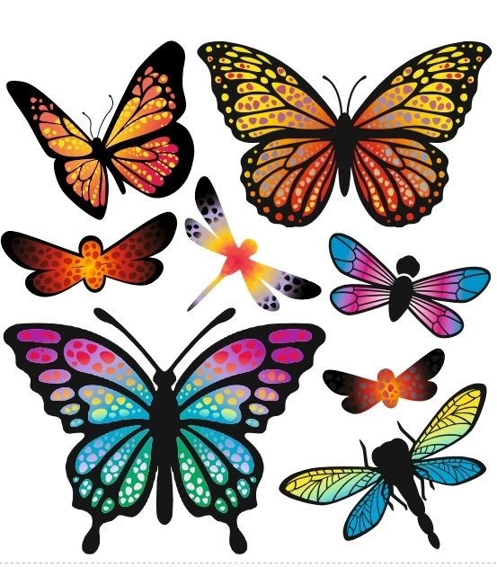 Opstrijkbare regenboogvlinders patches