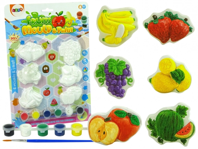 Ensemble de moulages en plâtre pour peinture Couleurs de fruits Raisins Bananes Fraises