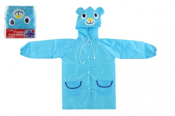 Kinderregenjas beer maat 110-120cm blauw in zak 23x25cm