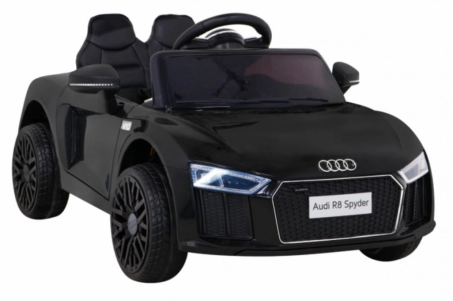 Audi R8 kinder elektrische auto zwart met afstandsbediening, EVA wielen, langzame start en MP3 LED