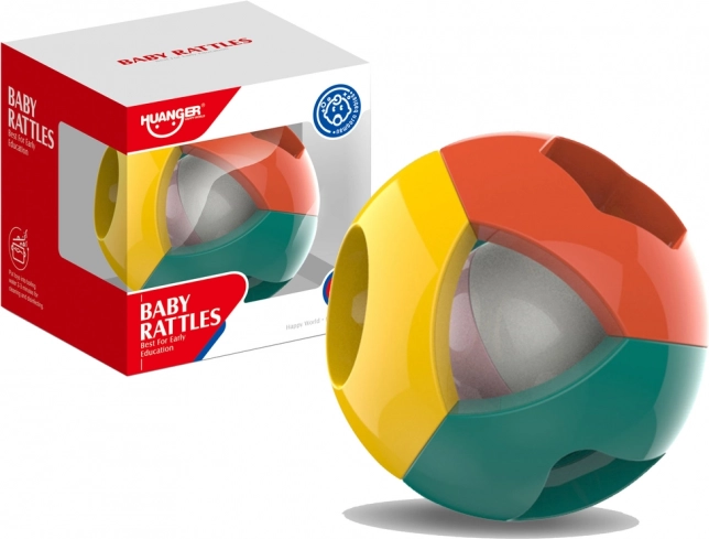 Colorful Rattle Ball with Geometric Shapes for Babies