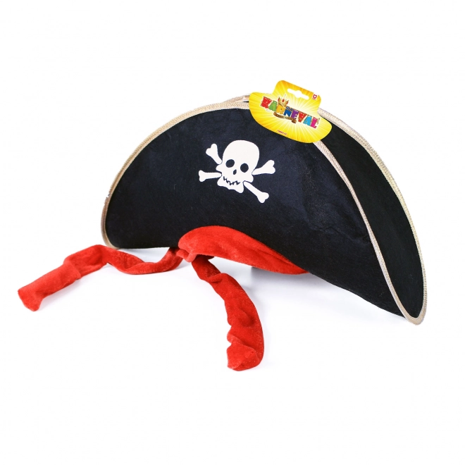 Kapitein piratenhoed met lint voor volwassenen