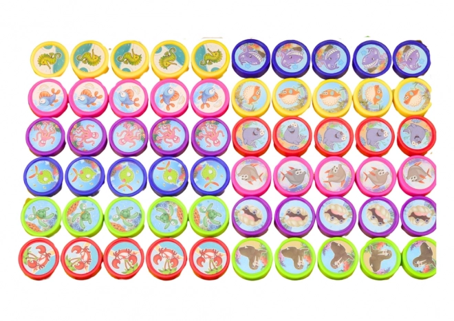 Decoratieve Stempels 12 Ontwerpen Waterdieren 6 Kleuren