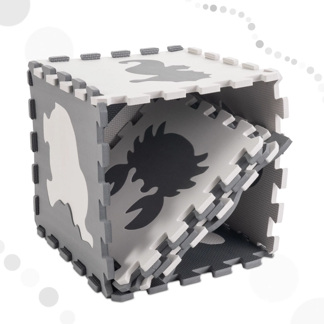 Contrasterende schuimpuzzel met dieren - 9 stuks