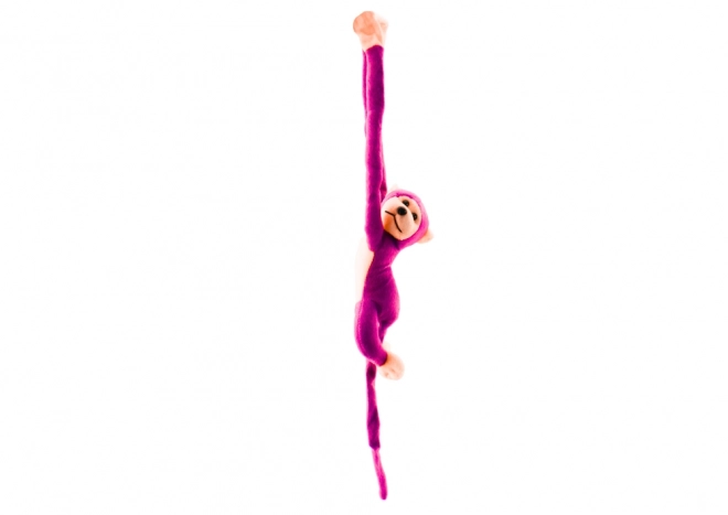 Pluchen mascotte aap met geluid donkerroze 60 cm