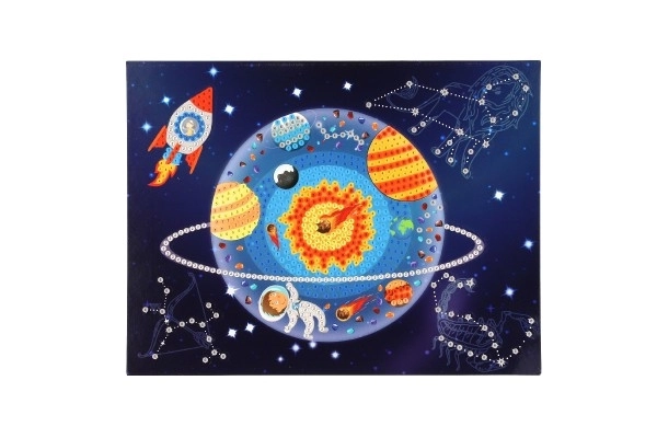 Creatieve set diamantschilderen Ruimte met plakdiamanten in doos 21x27x3cm