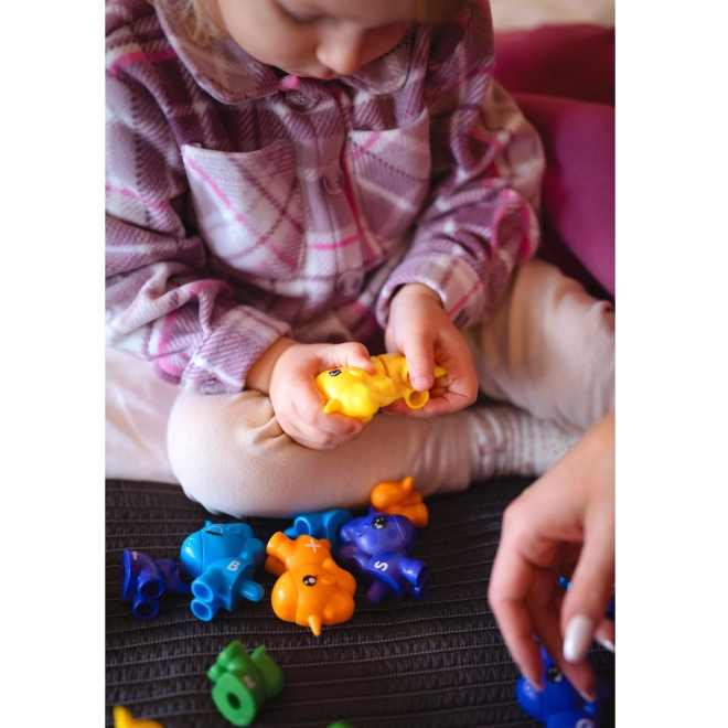 Montessori educatieve set Eenhoorn voor stapelen "Voeg letters toe" 13 stuks