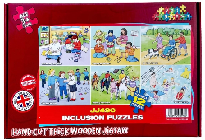 Houten puzzel 72 delen met inclusieve motieven