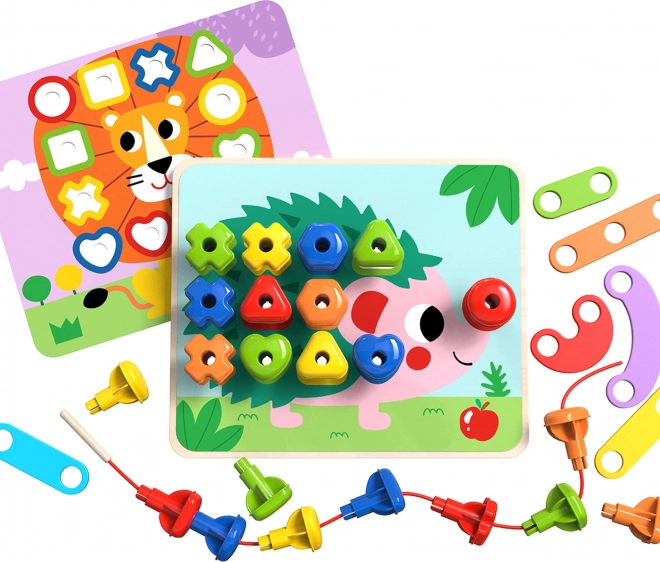 Tooky Toy multifunktionale Tafel mit bunten Schrauben zum Formenlernen