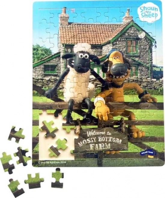 Houten puzzel Small Foot – Shaun het Schaap, 100 stukjes