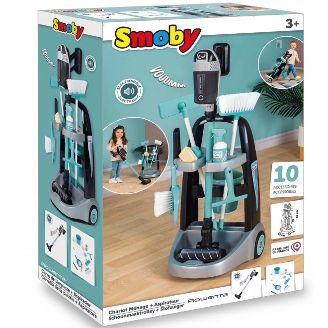 Smoby Rowenta schoonmaakkar met stangstofzuiger