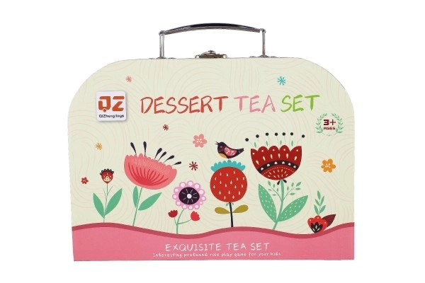 Thee set in koffertin blik 26x19x10,5cm