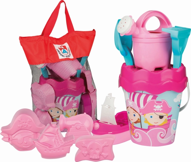 Androni Ensemble de plage pirates dans un sac de voyage – Rose