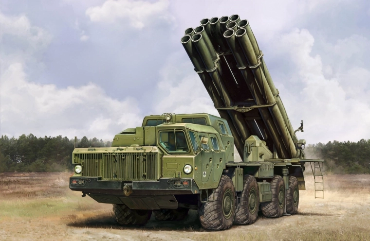 Maquette en plastique du lance-roquettes russe 9A52-2 Smerch