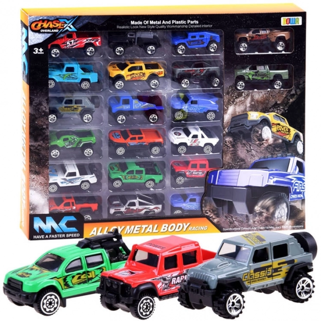 Grande collection de 20 voitures tout-terrain en métal ZA3233