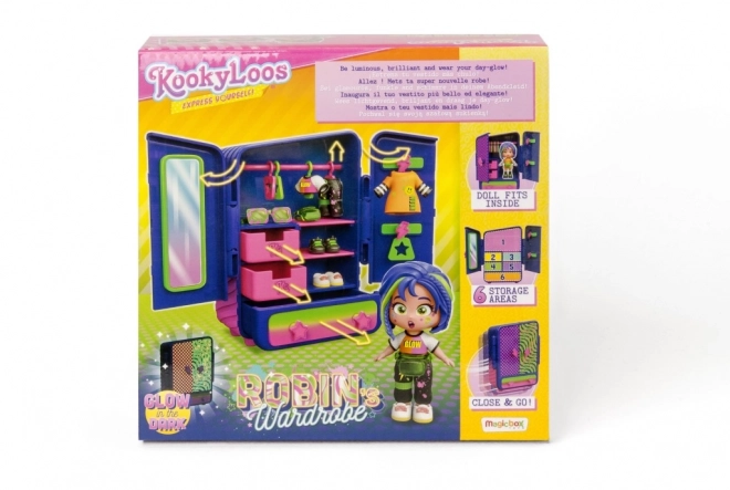 KookyLoos Doll Robin and Wardrobe