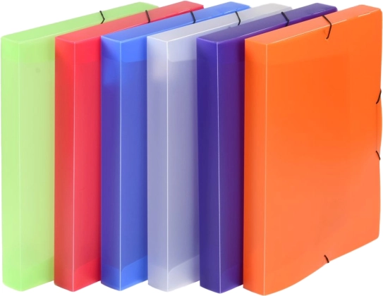 Archiefbox A4 van PP met elastiek Opaline (mix kleuren)